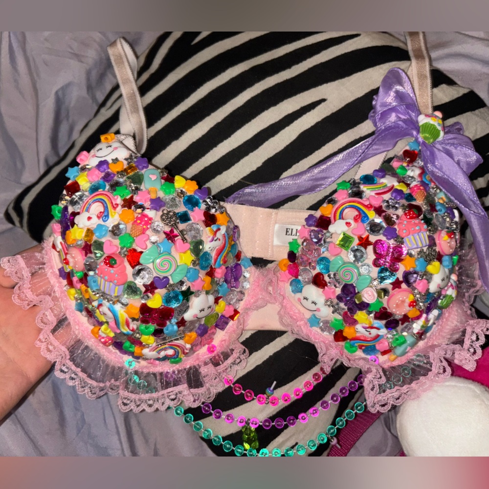 Handmade candy land kawaii rave bra